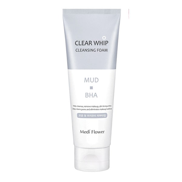 Пенка-для-умывания-с-белой-глиной-и-BHA-кислотами-Mediflower-Mud-Clear-Whip-Cleansing-Foam-120мл