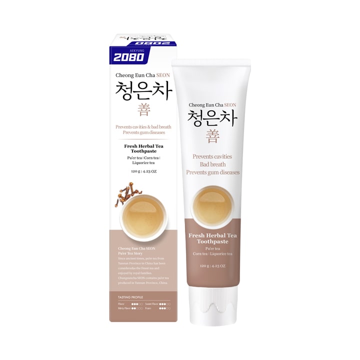 Зубная паста гелевая Восточный чай с экстрактами мяты и трав 2080 Dr. Clinic Toothpaste-min