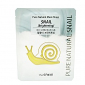 Тканевая маска с муцином улитки The Saem Pure Natural Mask Sheet Snail Brightening