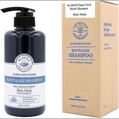 Шампунь для волос восстанавливающий Dr.SEED Super Seed Bomb Revitalize Shampoo Bebe Musk, 500мл