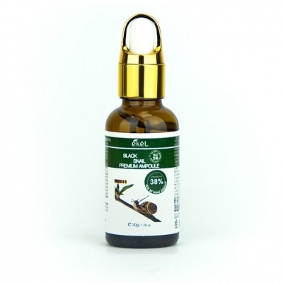 Сыворотка с муцином улитки концентрированная ампульная Ekel Black Snail Premium Ampoule