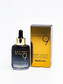 Сыворотка ампульная омолаживающая пептидами FarmStay Black Snail & Peptide9 Perfect Serum