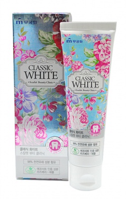 Зубная паста отбеливающая мята, ягоды Mukunghwa Classic White SCARLET