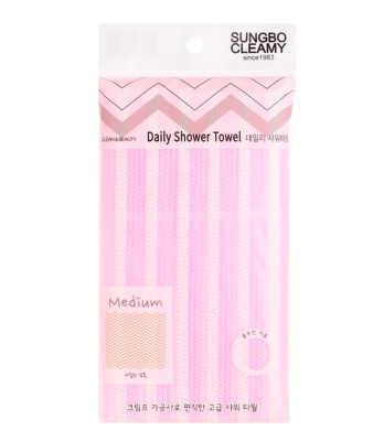 Мочалка для душа розовая 28х90 Sungbocleamy Daily Shower Towel
