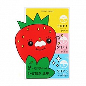 Набор патчей для удаления черных точек Tony Moly Homeless Strawberry Seeds 3-step Nose Pack