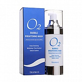 Маска кислородная для лица осветляющая O2 Deoproce BUBBLE BRIGHTENING MASK