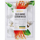 Маска для лица тканевая с протеинами шелка Petitfee Silk Amino Serum Mask