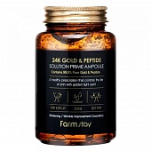 Сыворотка с золотом и пептидами Farmstay 24K Gold & Peptide Solution Prime Ampoule