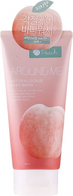 Скраб для тела с экстрактом персика Welcos Around Me Natural Scrub Body Wash Peach 