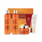 Набор уходовый для лица с гиалуроновой кислотой илошадиным жиром Deoproce Whitening & Anti-Wrinkle Horse Oil Hyalurone 5 Set