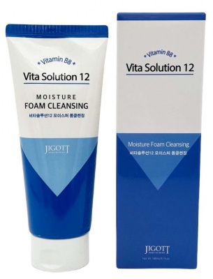 Пенка для умывания увлажняющая Jigott Vita Solution 12 Moisture Foam Cleansing 180 мл