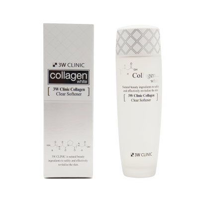Тонер восстанавливающий для лица с коллагеном 3W Clinic Collagen White Clear Softener