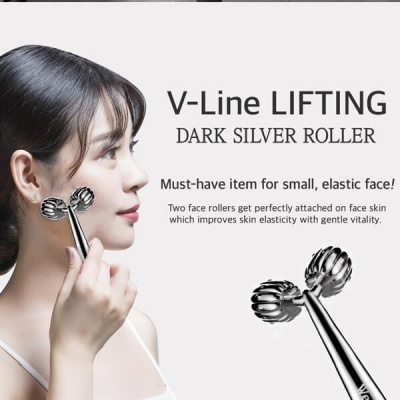 Массажер антивозрастной WellDerma Face Lifting Dark Silver Roller