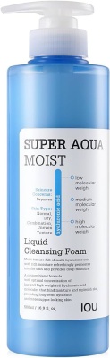 Пенка для лица увлажняющая с дозатором Welcos IOU Super Aqua Moist Liquid Cleansing Foam, 500мл