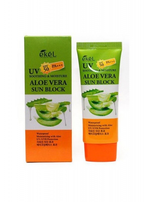 Солнцезащитный крем с алоэ вера Ekel Soothing And Moisture Aloe Vera Sun  Block SPF50