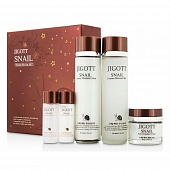 Набор для ухода за лицом с муцином улитки Jigott SNAIL ESSENCE MOISTURE SKIN CARE 3SET